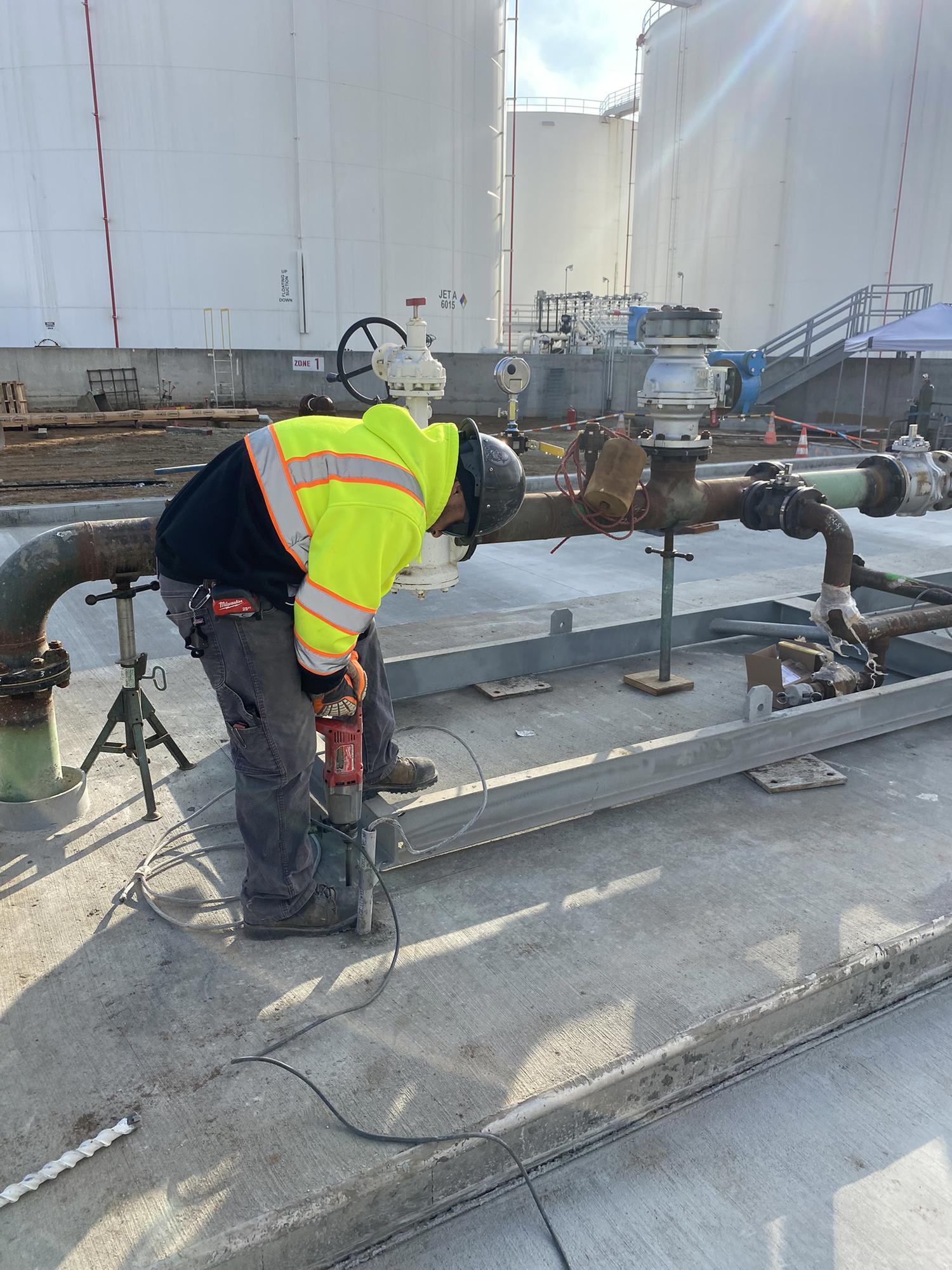 drilling holes for anchors